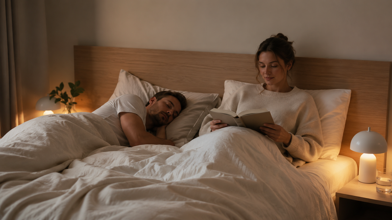 Koppel ligt samen in bed