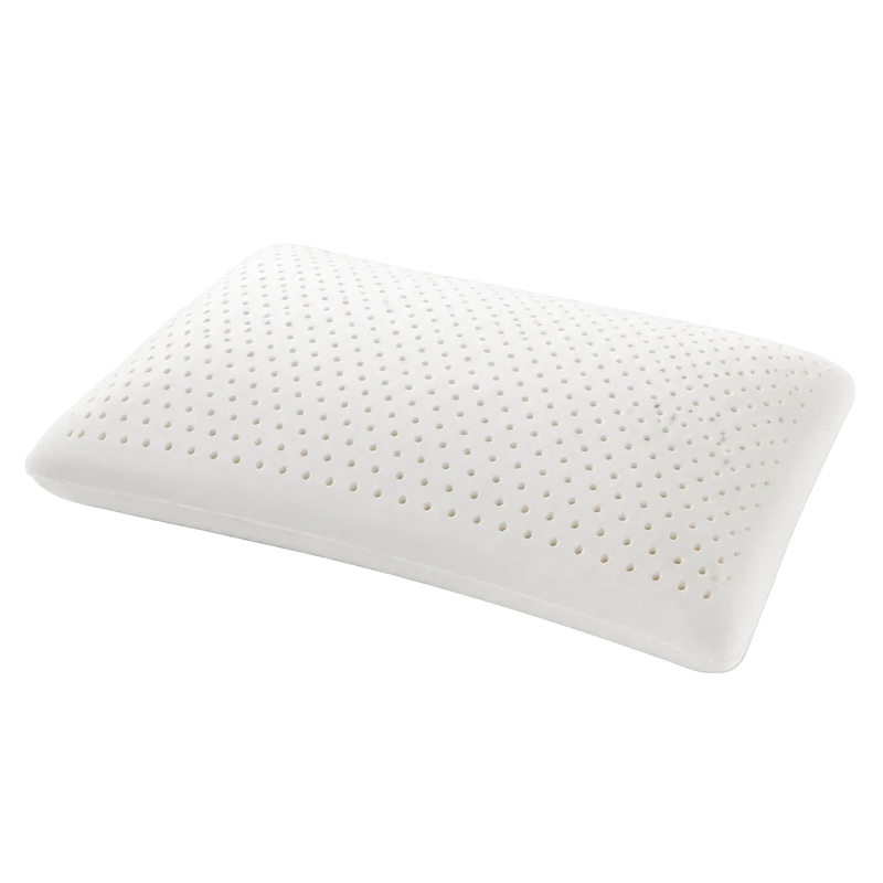 Latex hoofdkussen met ventilatiegaatjes, van dichtbij
