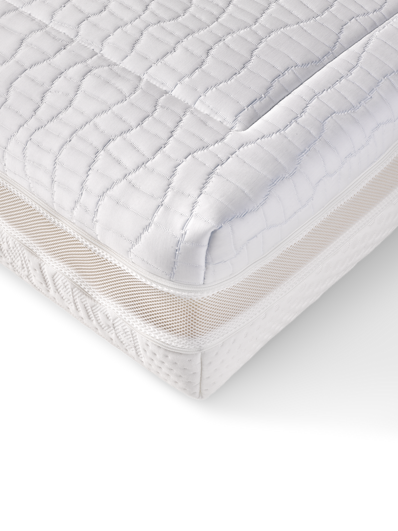 Hoek van de DuoComfort Tencel/Cooler pocketveringmatras met BestRest-label