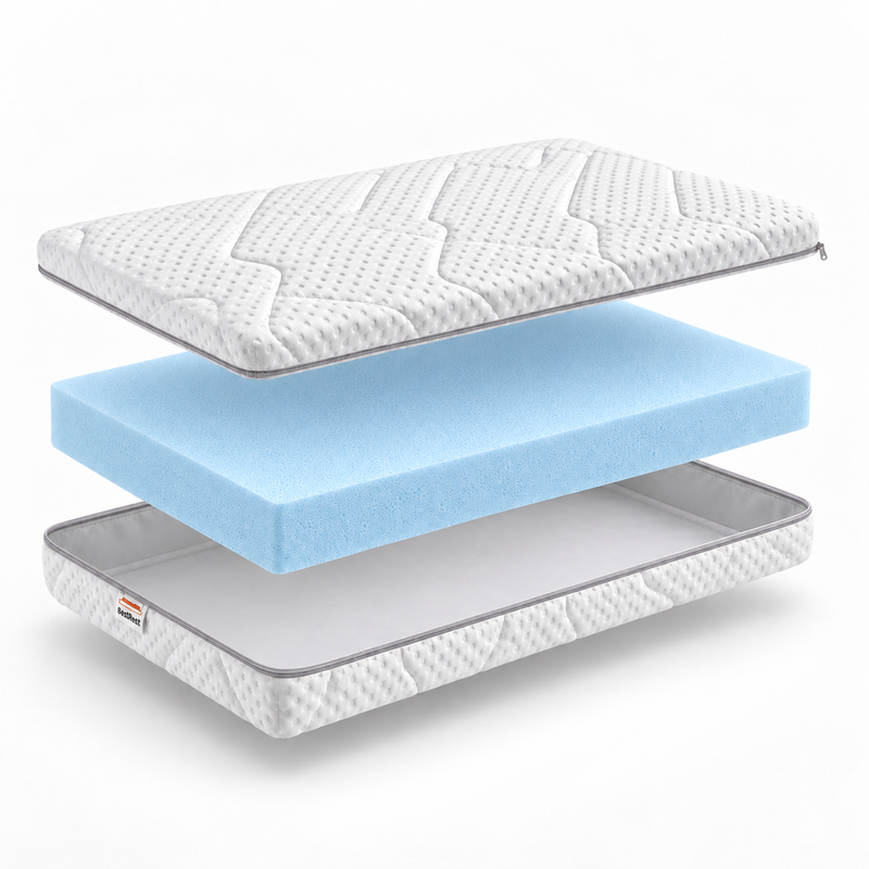 Babymatras Tencel in losse lagen: hoes en koudschuim kern