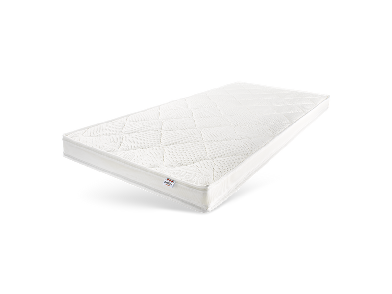 Tencel 3D topdekmatras met 3D ventilatieborder, schuin van boven